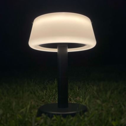 Zuma Line - Lampe de table solaire à intensité variable rechargeable LED/2,2W/2000 mAh IP44 noir