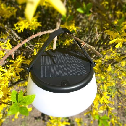 Zuma Line - Lampe de table solaire à intensité variable rechargeable LED/2,2W/2000 mAh IP44 noir