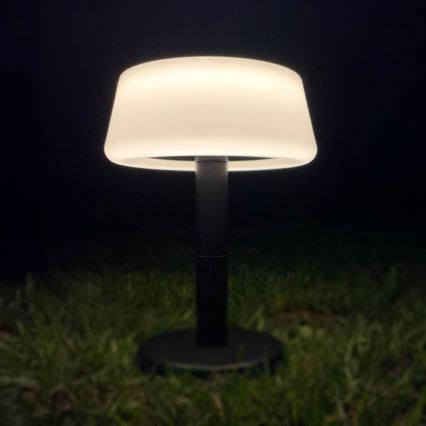 Zuma Line - Lampe de table solaire à intensité variable rechargeable LED/2,2W/2000 mAh IP44 noir