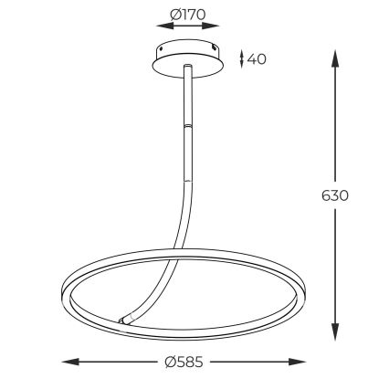 Zuma Line - Suspension-barre LED/30W/230V noir