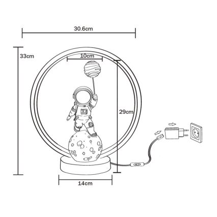 Zuma Line - LED-Tischleuchte LED/4W/5V schwarz