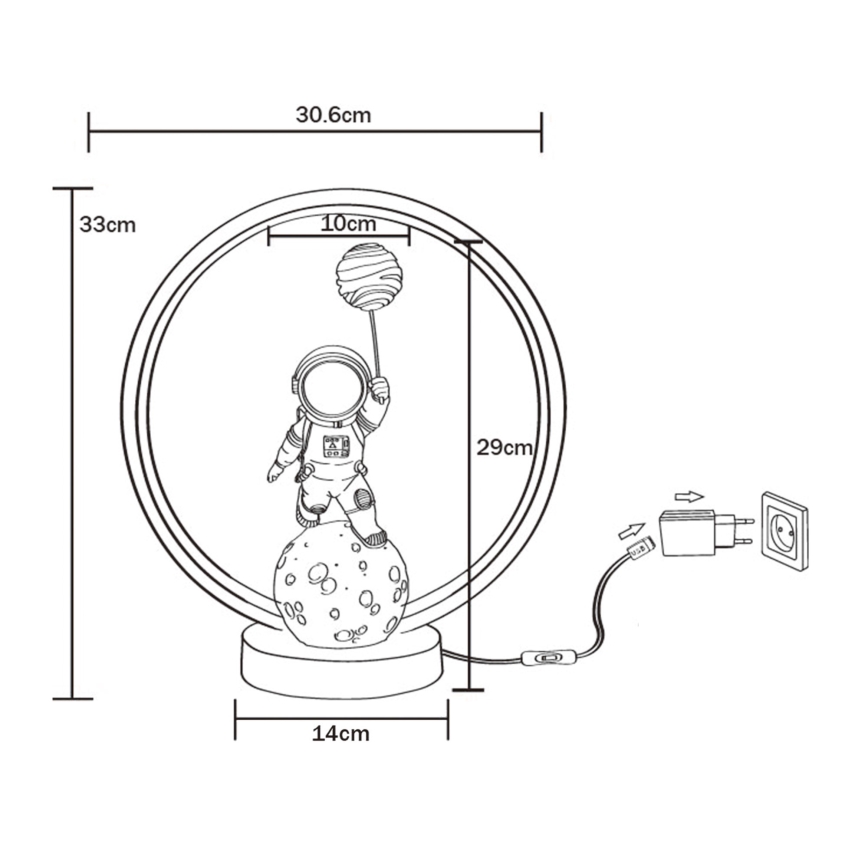 Zuma Line - LED-Tischleuchte LED/4W/5V schwarz