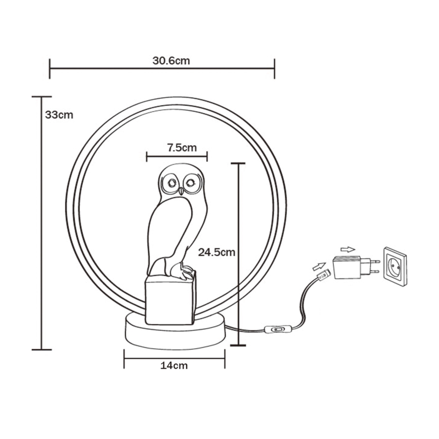Zuma Line - Lampada da tavolo LED LED/4W/5V nero/bianco