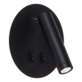 Zuma Line - Faretto da parete orientabile a LED LED/5,5W/230V 4000K + LED/2,5W 3000K nero