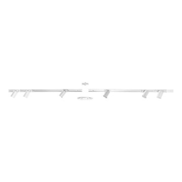 Zuma Line - Faretto per sistema a binario 6xGU10/10W/230V bianco + accessori per binari