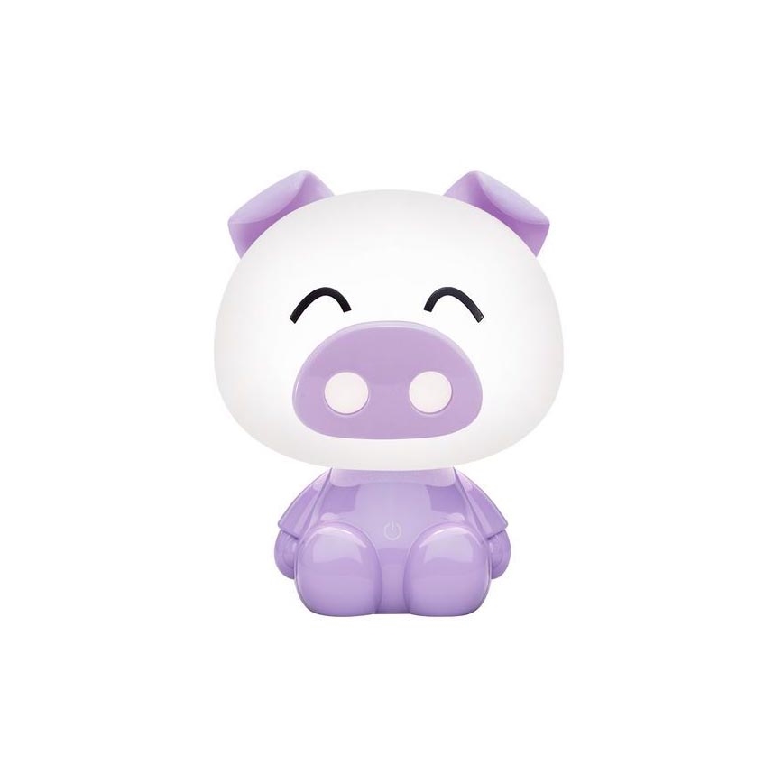 Zuma Line KDR-603B-PE - Lampada da tavolo touch per bambini Maiale LED/3W/230V	maiale viola