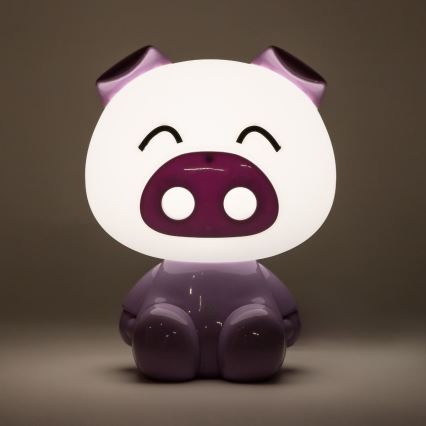 Zuma Line KDR-603B-PE - Lampada da tavolo touch per bambini Maiale LED/3W/230V	maiale viola