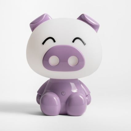 Zuma Line KDR-603B-PE - Lampada da tavolo touch per bambini Maiale LED/3W/230V	maiale viola