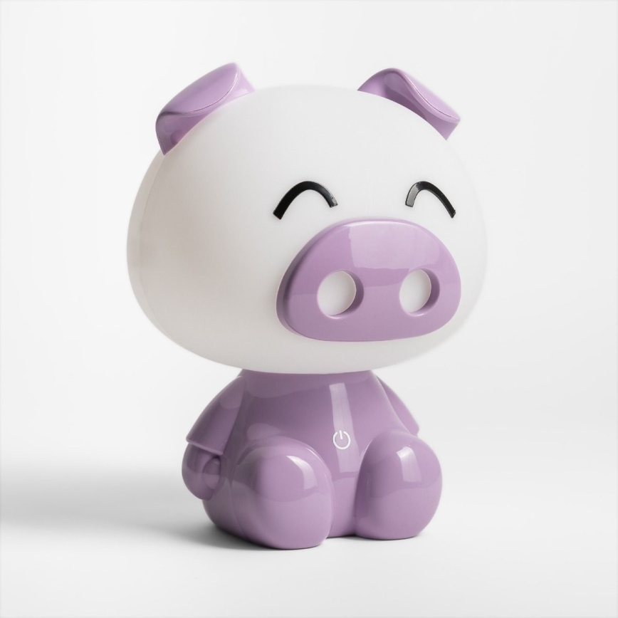 Zuma Line KDR-603B-PE - Lampada da tavolo touch per bambini Maiale LED/3W/230V	maiale viola