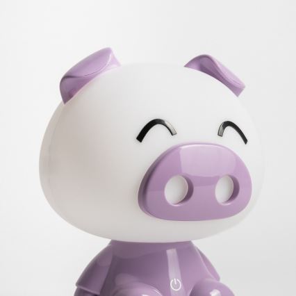 Zuma Line KDR-603B-PE - Lampada da tavolo touch per bambini Maiale LED/3W/230V	maiale viola