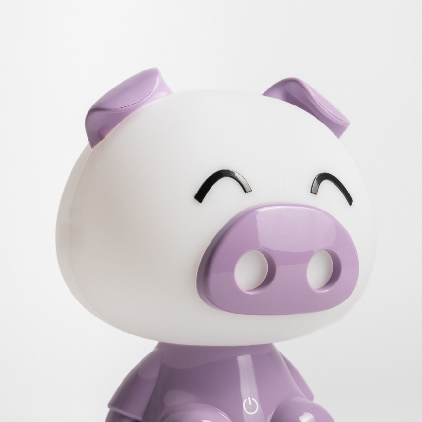 Zuma Line KDR-603B-PE - Lampada da tavolo touch per bambini Maiale LED/3W/230V	maiale viola