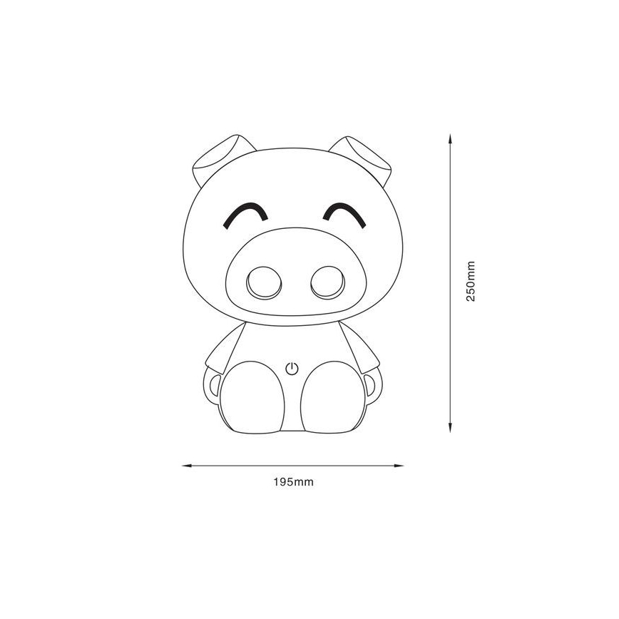 Zuma Line KDR-603B-PE - Lampada da tavolo touch per bambini Maiale LED/3W/230V	maiale viola