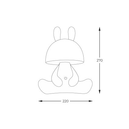 Zuma Line KDR-6301-WH - Lampada da tavolo a LED per bambini BUNNY LED/3W/230V	lepre bianca