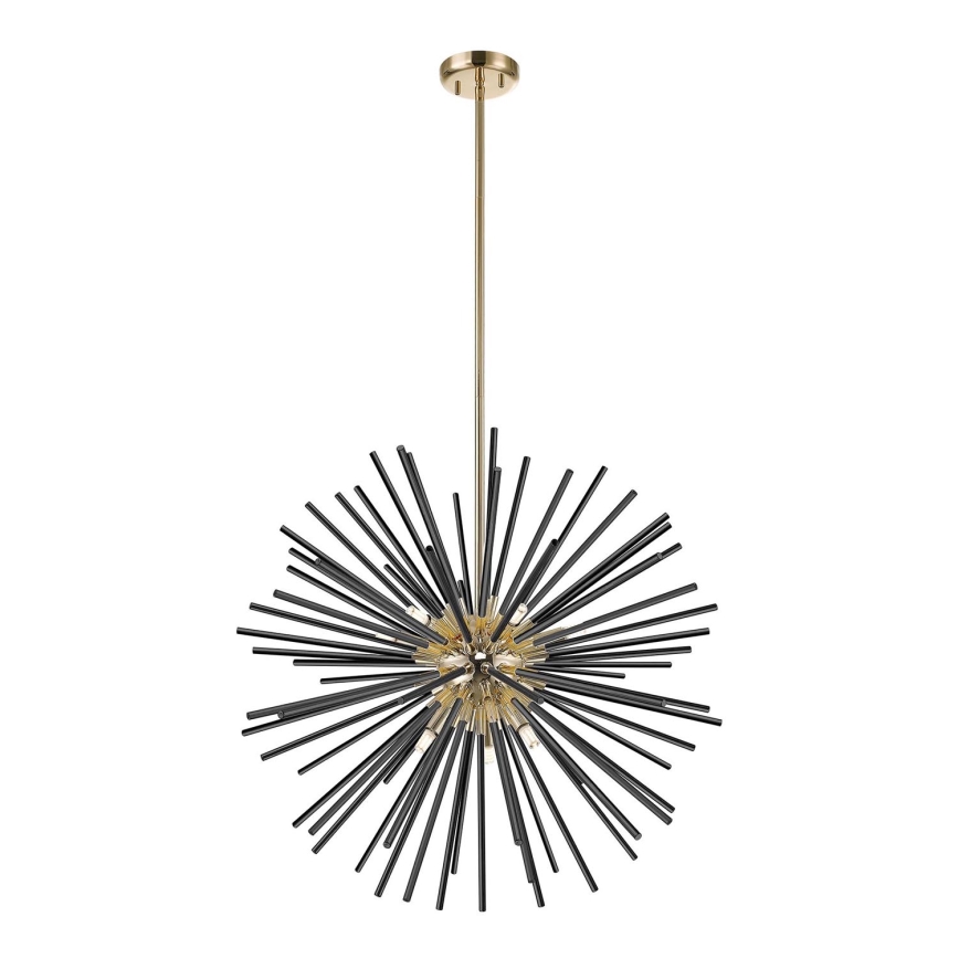 Zuma Line - Lampadario a sospensione con supporto rigido 9xG9/42W/230V oro/nero