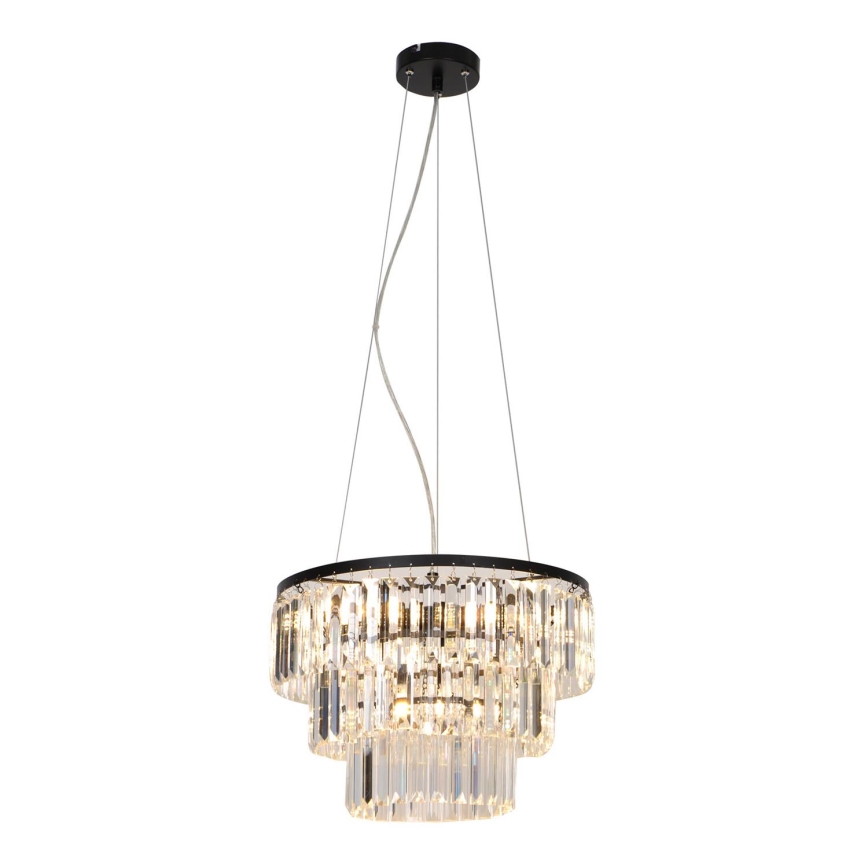 Zuma Line - Lampadario di cristallo a sospensione 4xE14/40W/230V nero