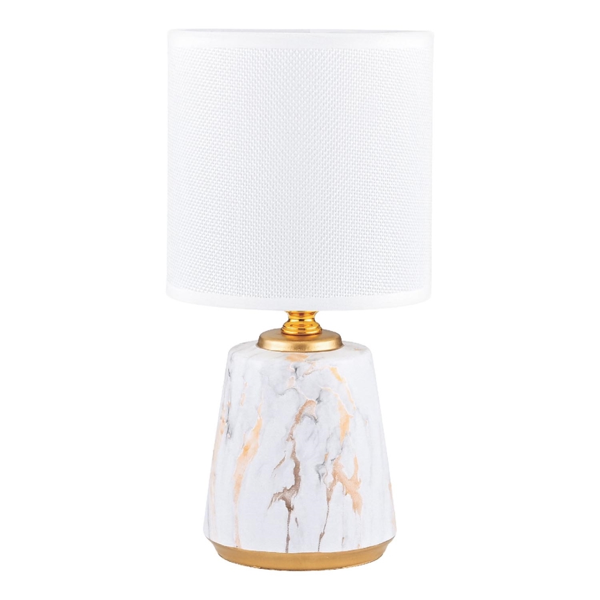 Zuma Line - Lampe de table 1xE14/40W/230V blanc/doré/décor en marbre