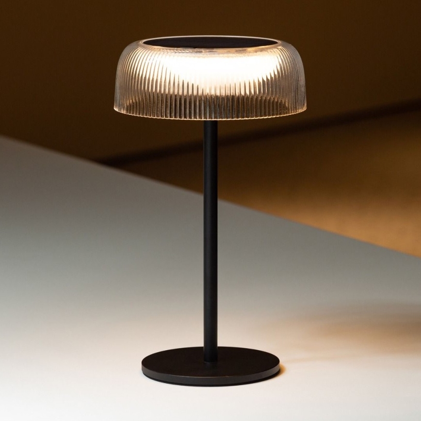 Zuma Line - Lampe de table solaire à intensité variable et rechargeable LED/2,5W/2000 mAh IP44 noir