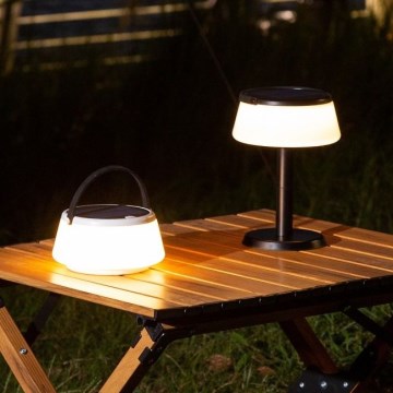Zuma Line - Lampe de table solaire à intensité variable rechargeable LED/2,2W/2000 mAh IP44 noir
