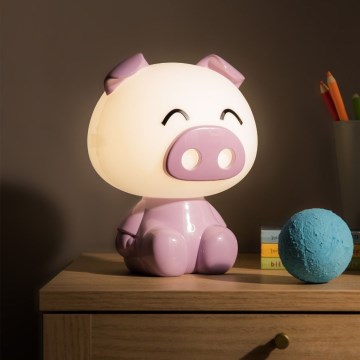 Zuma Line - Lampe de table tactile à intensité variable pour enfants LED/3W/230V cochon violet