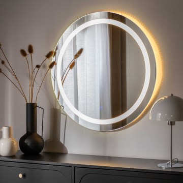 Zuma Line - LED-Badezimmer-Wandspiegel mit LED-Hintergrundbeleuchtung/36W/230V 3000/4000/6000K Ø 80 cm IP44