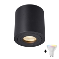 Zuma Line - LED RGBW dimmbarer Bad-Einbaustrahler 1xGU10/4,8W/230V IP44 schwarz + Fernbedienung