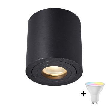 Zuma Line - LED RGBW dimmbarer Bad-Einbaustrahler 1xGU10/6W/230V IP44 schwarz + Fernbedienung