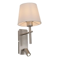 Zuma Line - LED-Wandleuchte 1xE27/40W/230V + LED/2,5W mattchrom/weiß