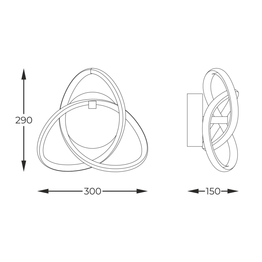 Zuma Line - Applique a LED LED/14W/230V nero