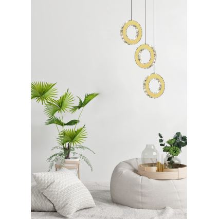 Zuma Line - Lampadario a sospensione LED dimmerabile con cavo LED/10W/230V, oro