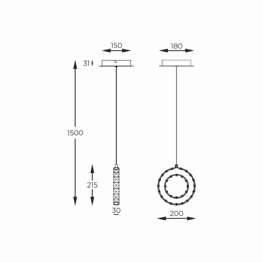 Zuma Line - dimmbare LED-Pendelleuchte an Kabel LED/10W/230V goldfarben