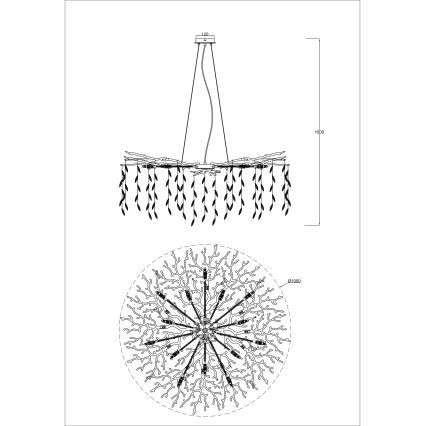 Zuma Line - Pendelleuchte an Kabel 14xG9/3,5W/230V Ø 100 cm goldfarben