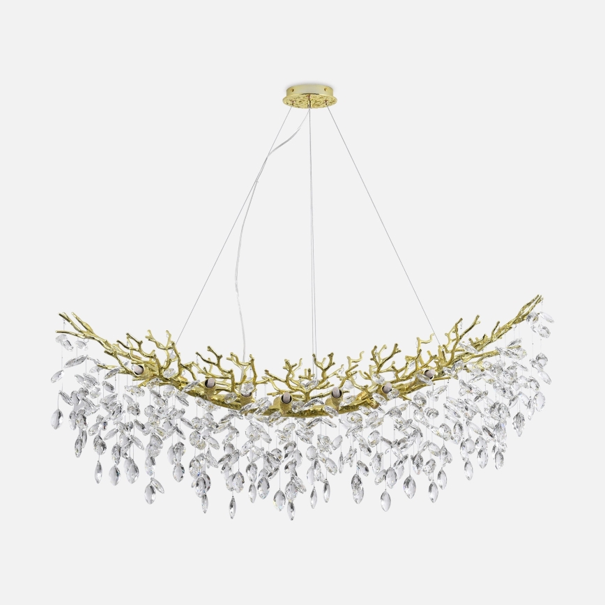 Zuma Line - Pendelleuchte mit Drahtseilaufhängung 14xG9/3,5W/230V 115x40 cm goldfarben