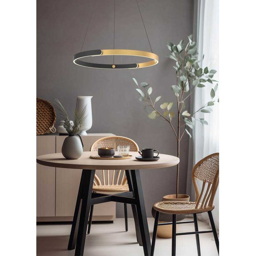 Zuma Line - Suspension filaire à intensité variable LED/30W/230V noir/doré