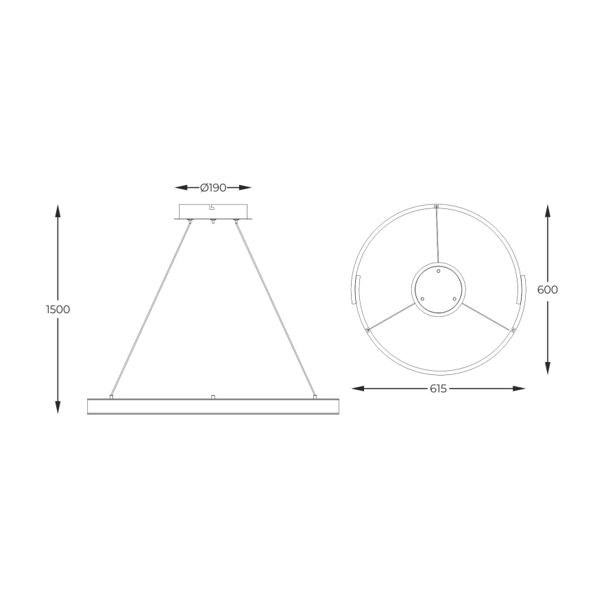 Zuma Line - Suspension filaire à intensité variable LED/30W/230V noir/doré