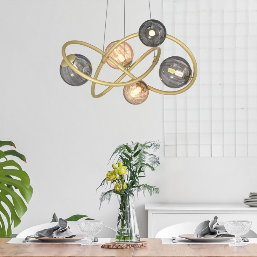 Zuma Line - Lampadario a sospensione con filo 5xG9/3,5W/230V oro