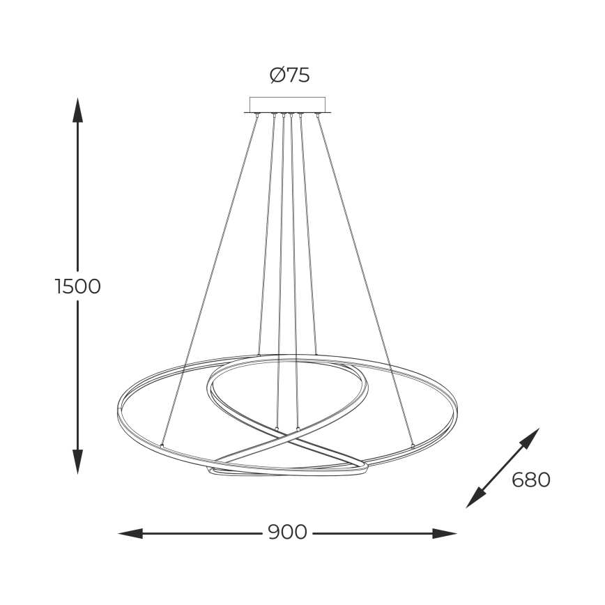 Zuma Line - Lampadario dimmerabile a LED su cavo LED/56W/230V oro