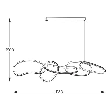 Zuma Line - Lampadario dimmerabile a LED su cavo LED/56W/230V oro