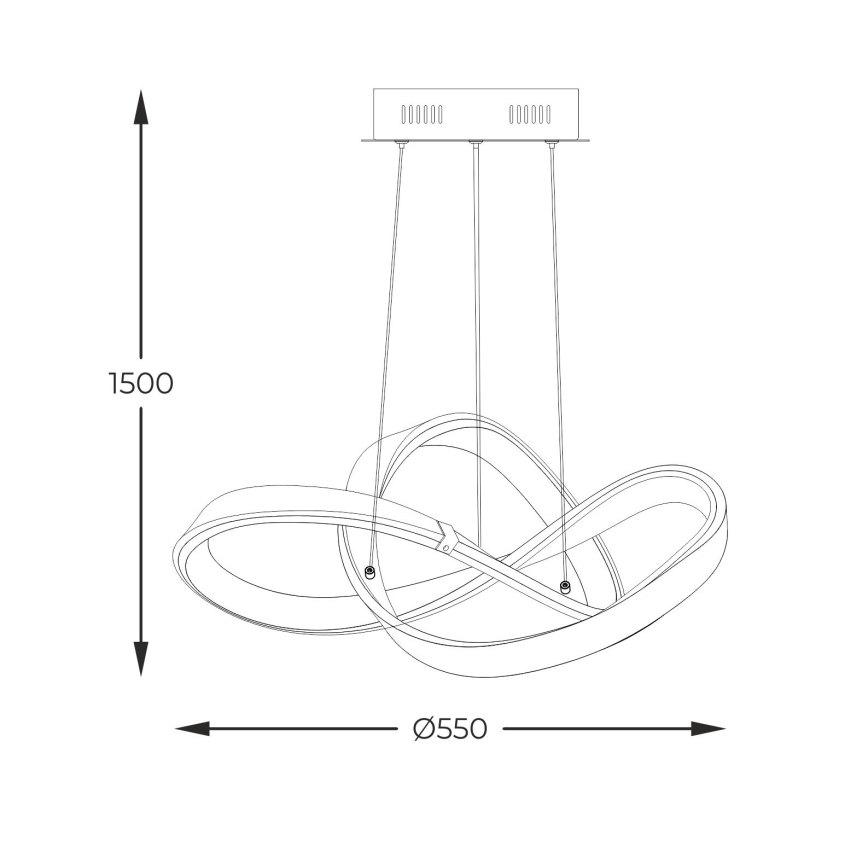 Zuma Line - Lampadario a sospensione con filo LED dimmerabile LED/44W/230V nero