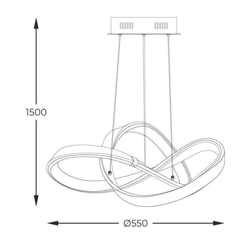 Zuma Line - Lampadario a sospensione con filo LED dimmerabile LED/44W/230V nero/oro
