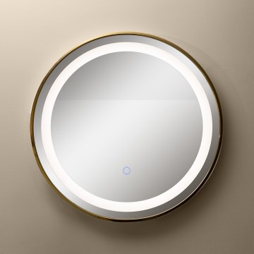 Zuma Line - Miroir mural de salle de bain avec rétro-éclairage LED/24W/230V 3000/4000/6000K d. 60 cm IP44 doré