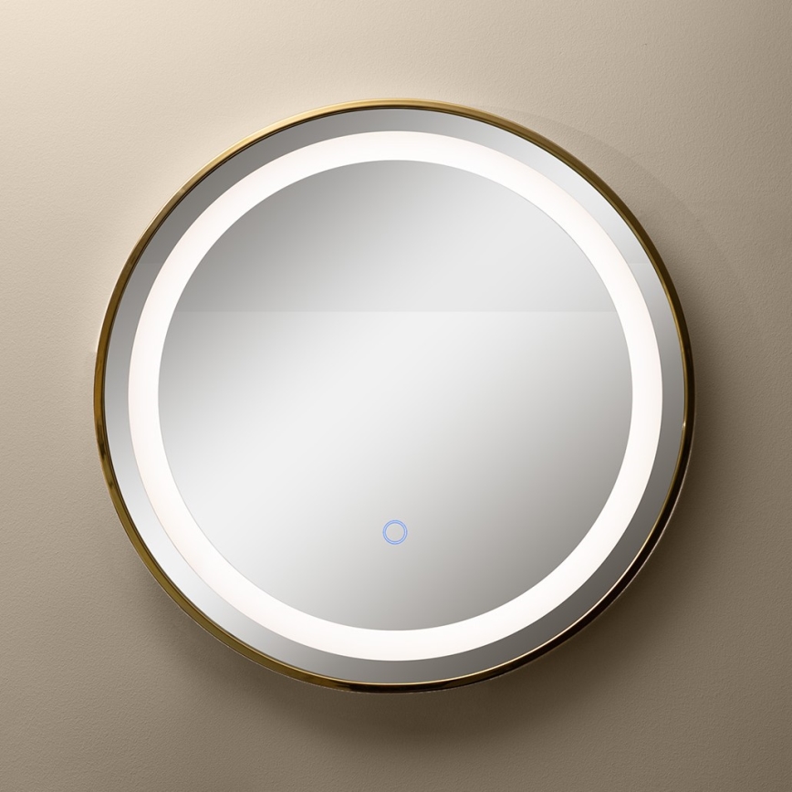 Zuma Line - Miroir mural de salle de bain avec rétro-éclairage LED/24W/230V 3000/4000/6000K d. 60 cm IP44 doré