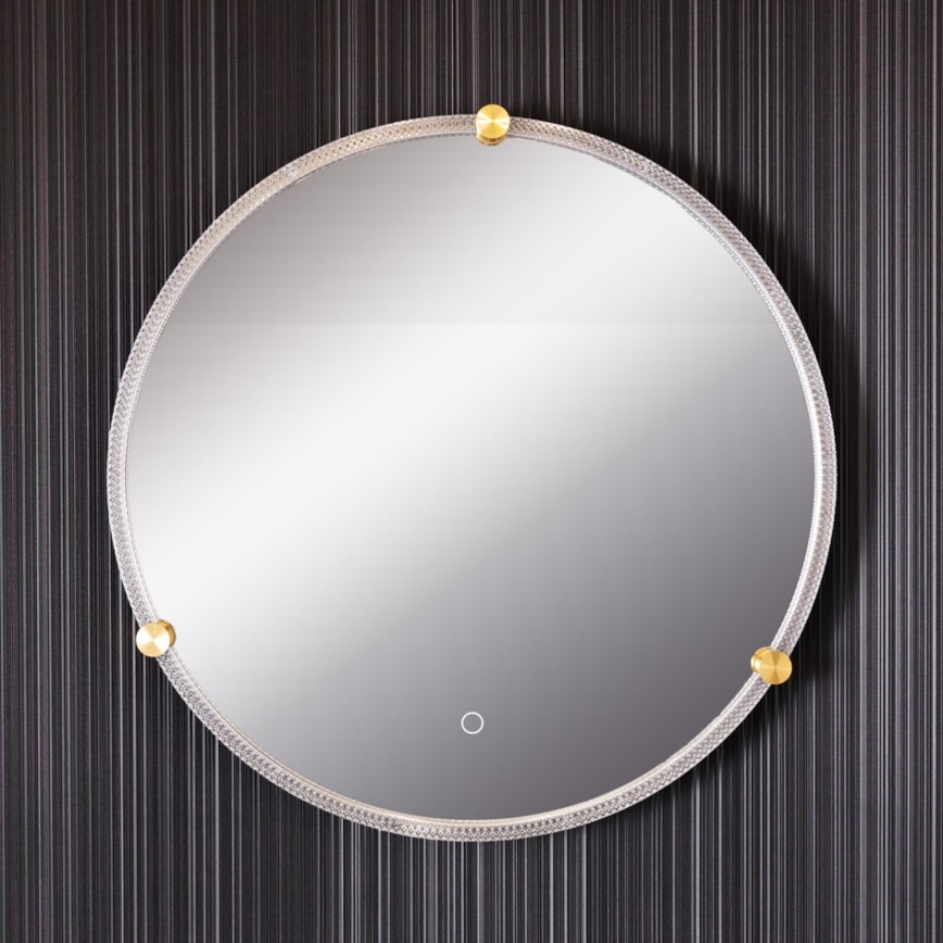 Zuma Line - Miroir mural de salle de bain avec rétro-éclairage LED/24W/230V 3000/4000/6000K d. 60 cm IP44 transparent/doré