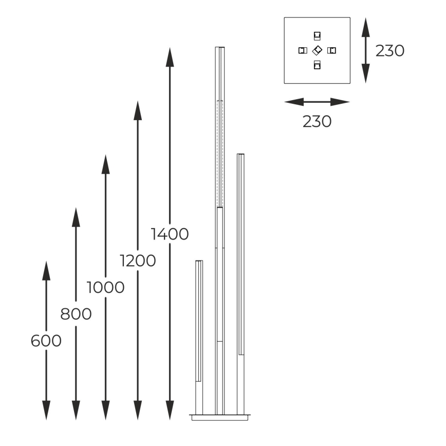 Zuma Line - Lampada da terra dimmerabile a LED LED/21W/230V