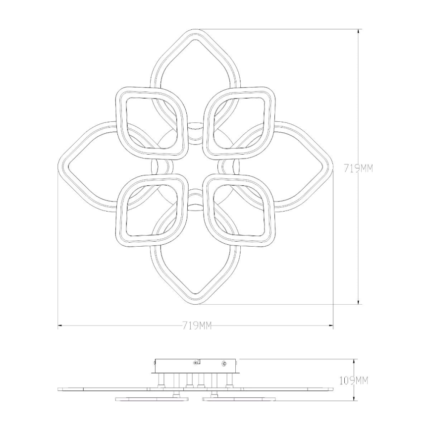Zuma Line - Plafoniera LED dimmerabile LED/75W/230V 3000-6000K nero + telecomando