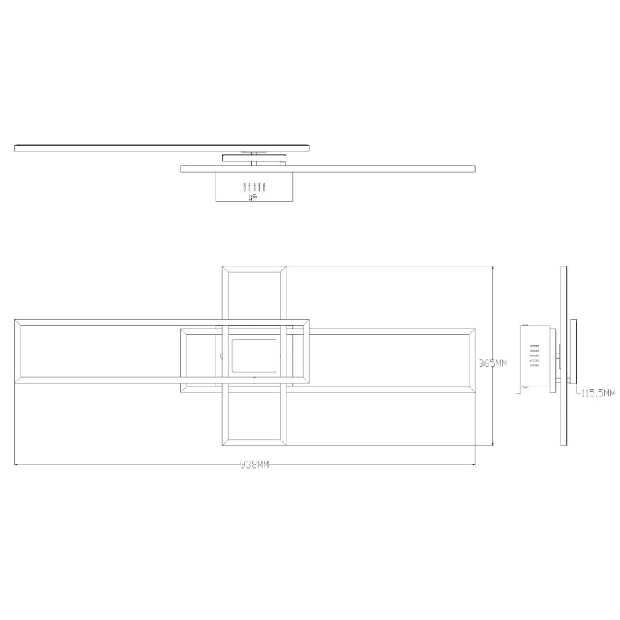 Zuma Line - Dimmbare LED-Deckenleuchte LED/55W/230V 3000-6000K schwarz + Fernbedienung