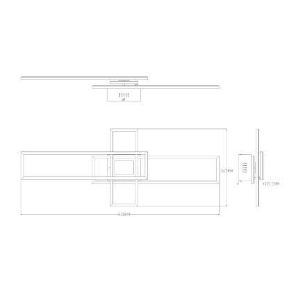 Zuma Line - Plafoniera LED dimmerabile LED/55W/230V 3000-6000K nero/oro + telecomando