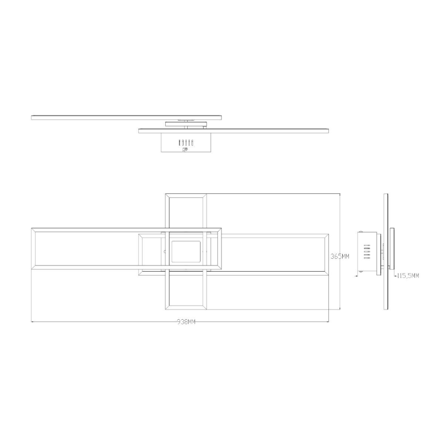 Zuma Line - Plafoniera LED dimmerabile LED/55W/230V 3000-6000K nero/oro + telecomando