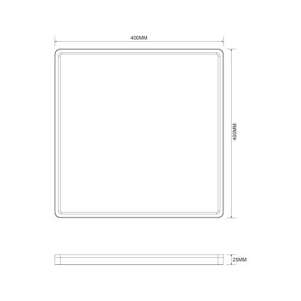 Zuma Line - Plafoniera LED dimmerabile LED/38W/230V + LED/12W 3000/4000/5500K 40x40 cm nero