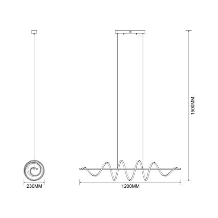 Zuma Line - Lampadario a sospensione con cavo LED/60W/230V nero