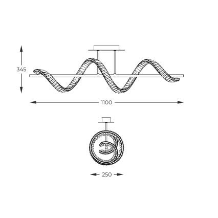 Zuma Line - Lampadario a LED dimmerabile con cristalli su barra LED/24,5W/230V 2700-6000K + telecomando